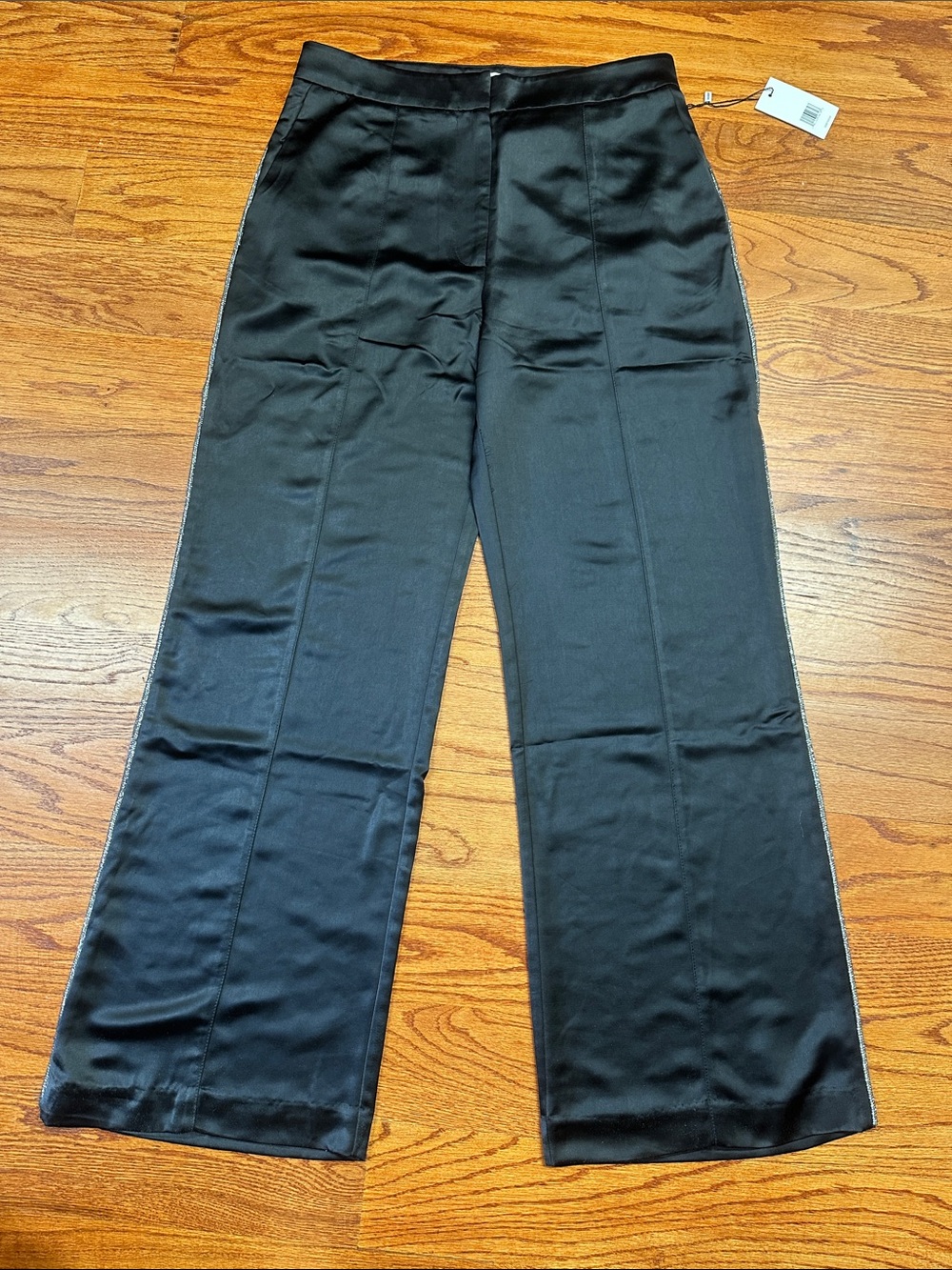 Jason Wu Black Wide-Leg Satin Pants